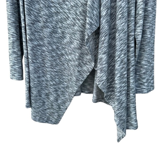 Bobeau Lightweight Heather Gray Long Sleeve Sweater Wrap Cape, 1X - Picture 3 of 7